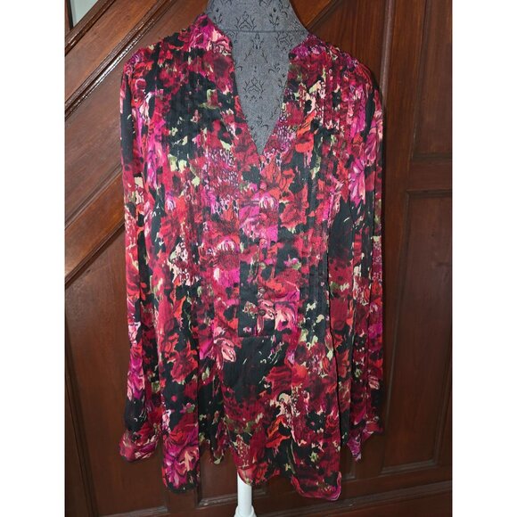 Coldwater Creek Womens Floral Print Blouse Top Size XL - Picture 1 of 9